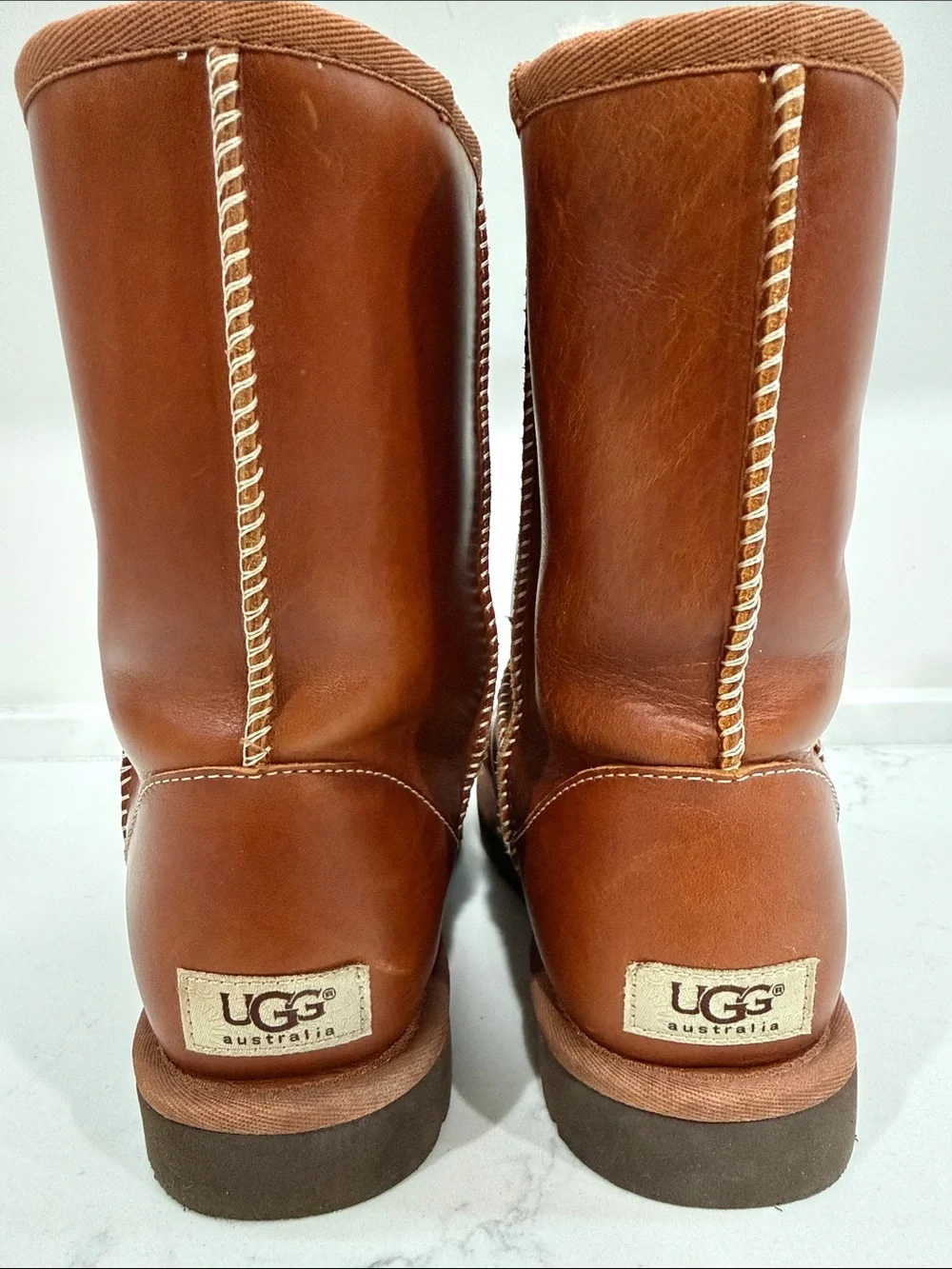 UGG Tall Classic Leather Boots in Chestnut